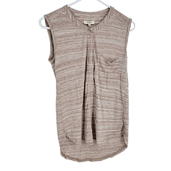 Madewell Hi Lo Tipoff Placket Sleeveless Blouse Style #B1936 Size Small - Picture 1 of 4